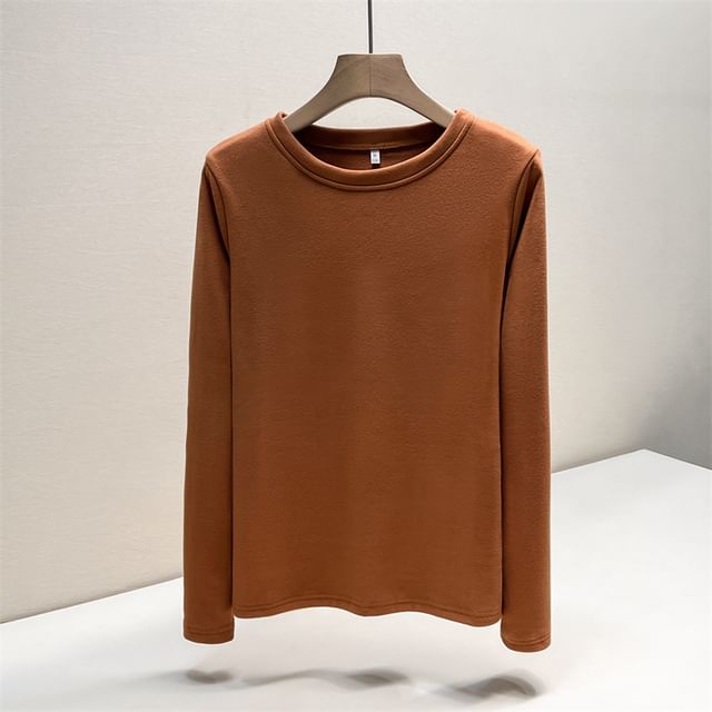 Long Sleeve Round Neck Plain T-Shirt