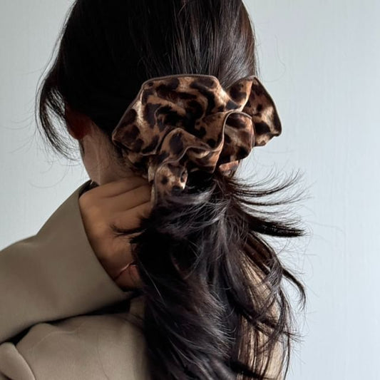 Hair Scrunchie Print Leopard