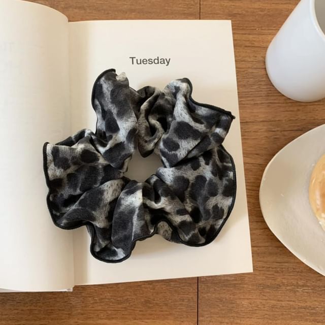Hair Scrunchie Print Leopard