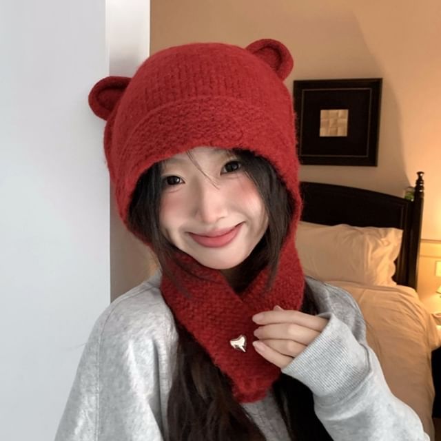 Ear Balaclava Knit Bear