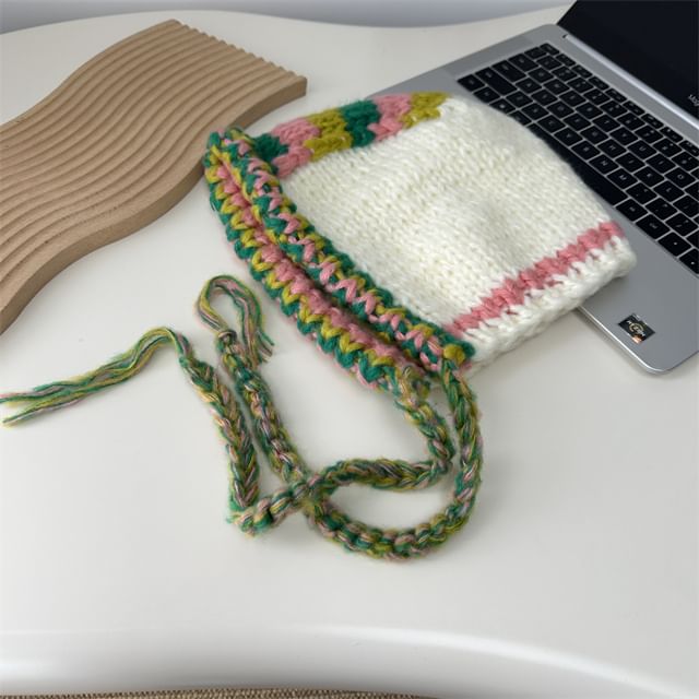 Knit Block Color Balaclava