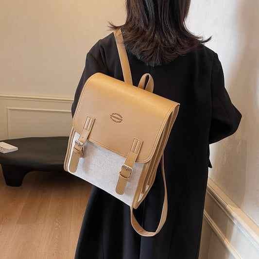 Flap Two Tone Backpack Buckled