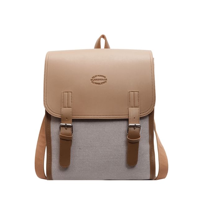 Flap Two Tone Backpack Buckled