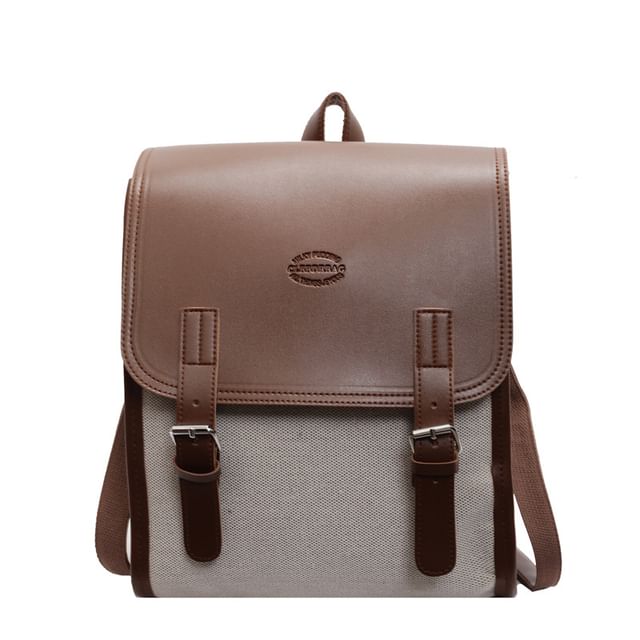 Flap Two Tone Backpack Buckled