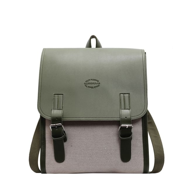 Flap Two Tone Backpack Buckled