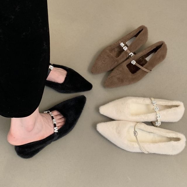 Pointed Fleece Flats