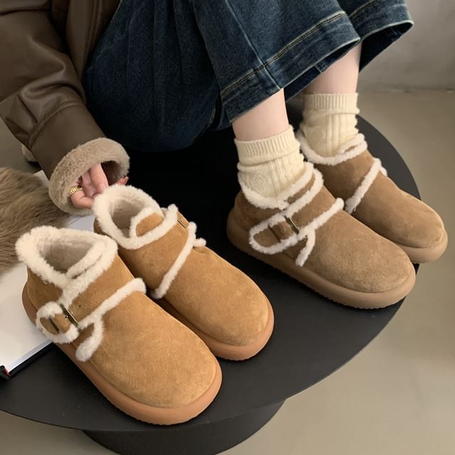 Snow Boots Buckled Ankle