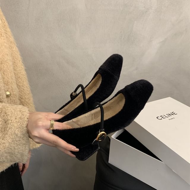 Plain Pumps Heel Low Mary Jane