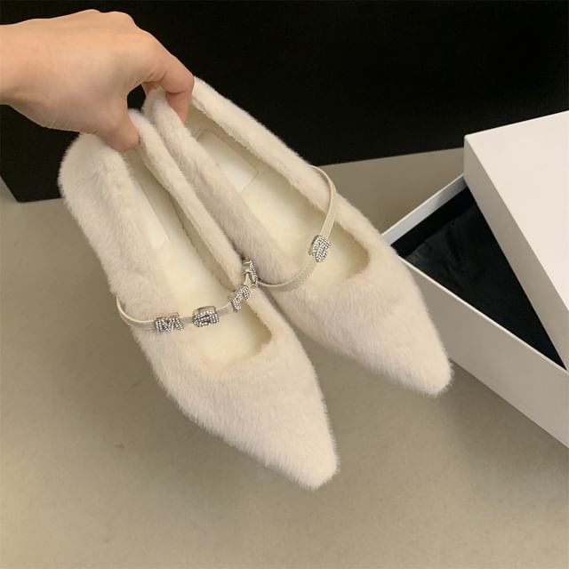 Pointed Fleece Flats
