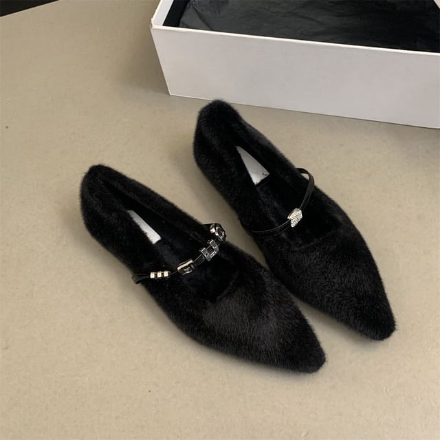 Pointed Fleece Flats