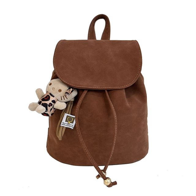 Faux Suede Flap Backpack
