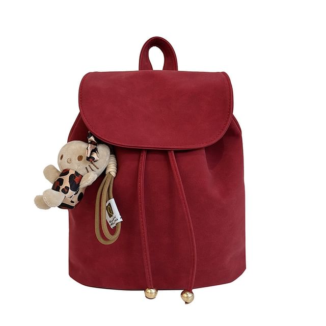 Faux Suede Flap Backpack