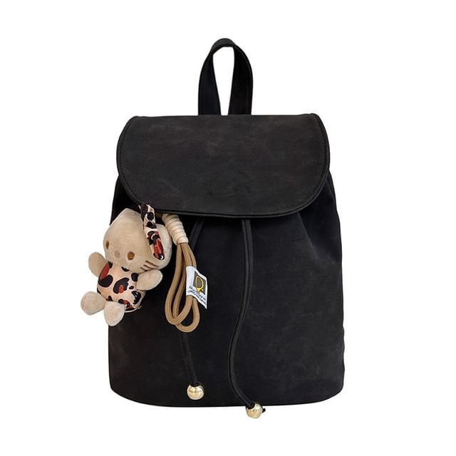 Faux Suede Flap Backpack