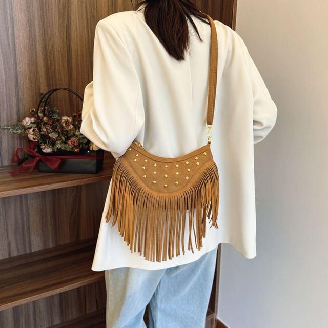 Crossbody Bag Tassel Studded