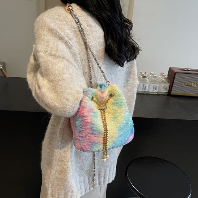 Star Print Bucket Strap Chain Gradient Bag