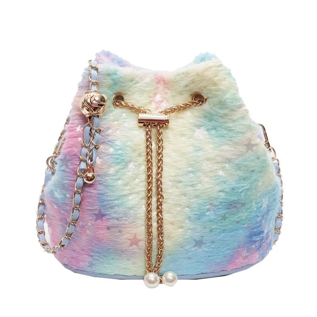Star Print Bucket Strap Chain Gradient Bag