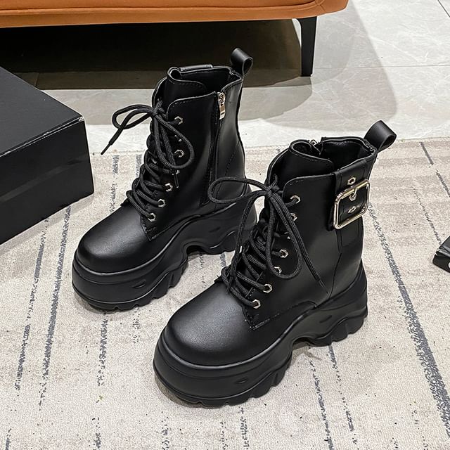 Lace-Up Short Platform Boots