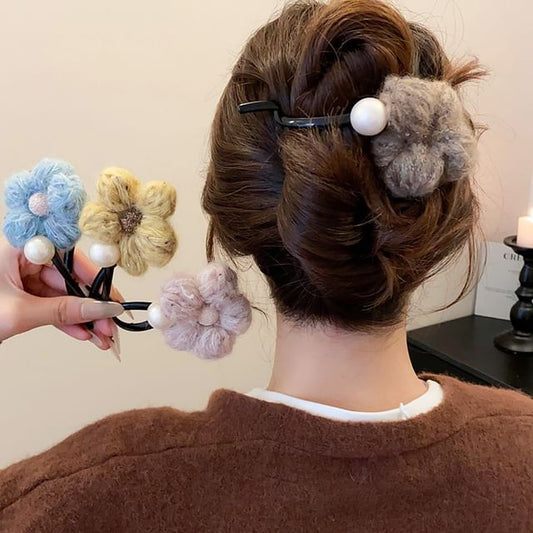 Faux Flower Clip Pearl Hair