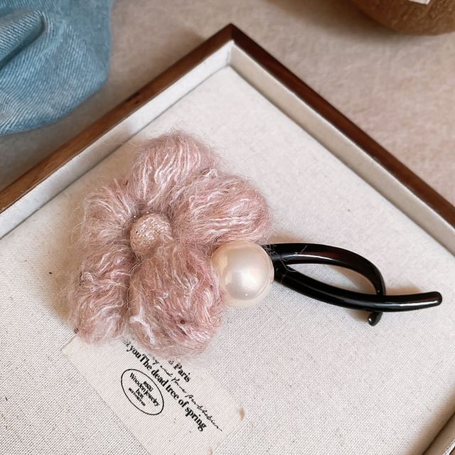 Faux Flower Clip Pearl Hair