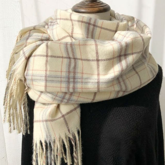 Fringe Plaid Scarf