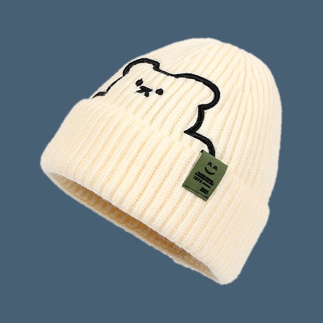 / Beanie Plain Embroidered Bear