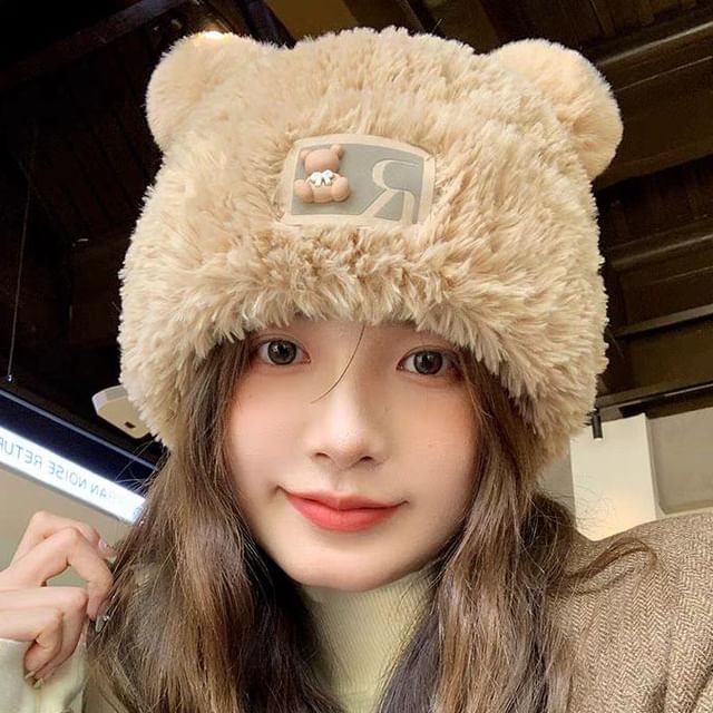 Two Tone Hat Fluffy Bear /