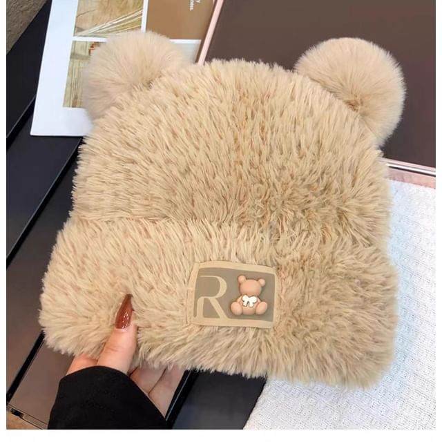 Plain Balaclava Bear Hat / Knit Fluffy