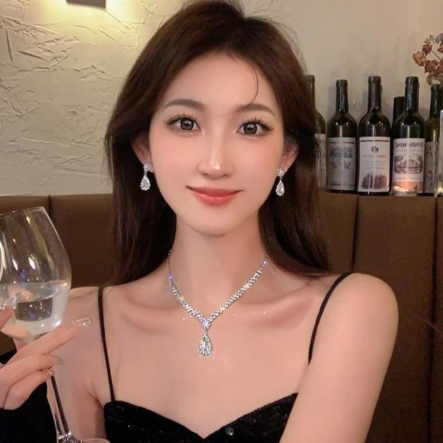 CZ Pendant / Set Earring Necklace Drop