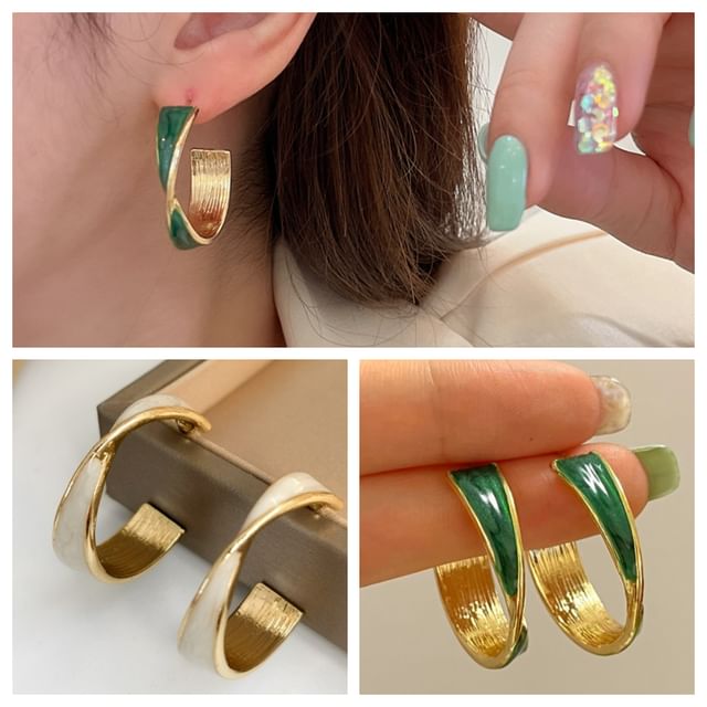 Hoop Open Alloy Twisted Galaxy Earring