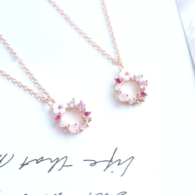 / Bracelet Rhinestone Alloy Floral Necklace (Various Designs)