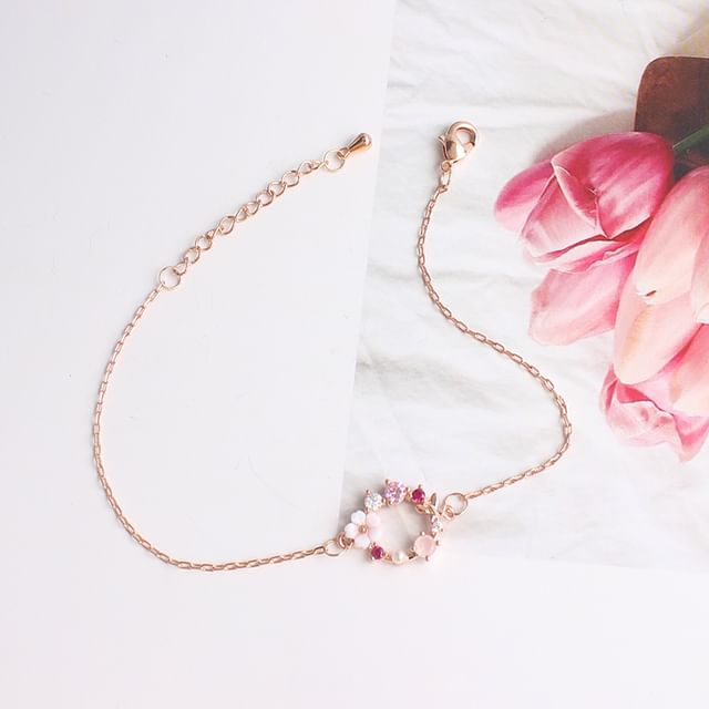 / Bracelet Rhinestone Alloy Floral Necklace (Various Designs)