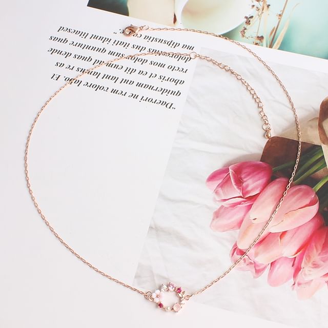 / Bracelet Rhinestone Alloy Floral Necklace (Various Designs)