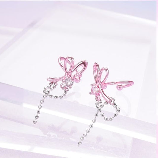 Earring Alloy Knot Dangle Rhinestone
