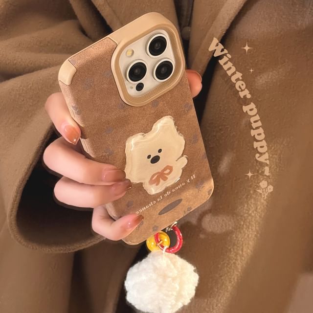 Case Phone / Dog Pom Set Charm