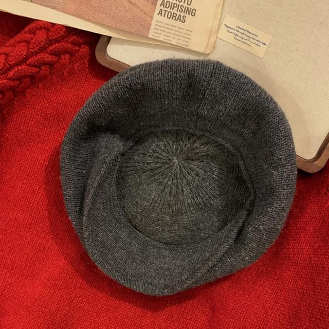 Plain Knit Cap Newsboy