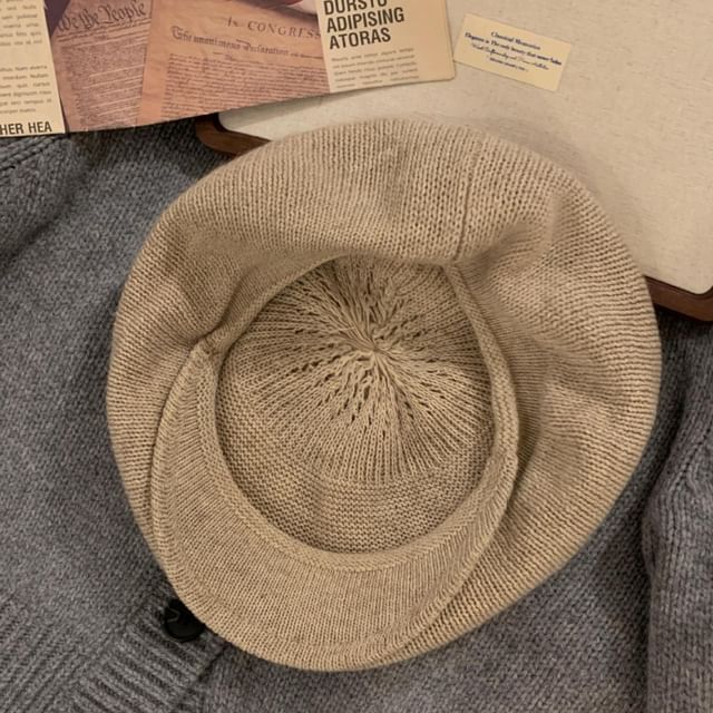 Plain Knit Cap Newsboy