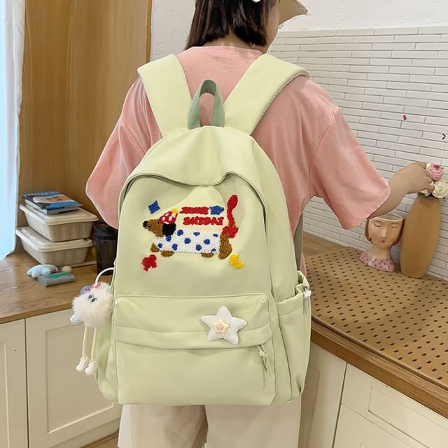Badge / Laptop Set Nylon Embroidered Dog Bag Charm Backpack