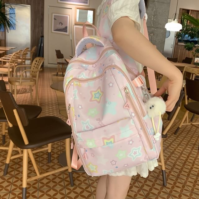 Set Laptop Bag Star / Backpack Print Charm Nylon