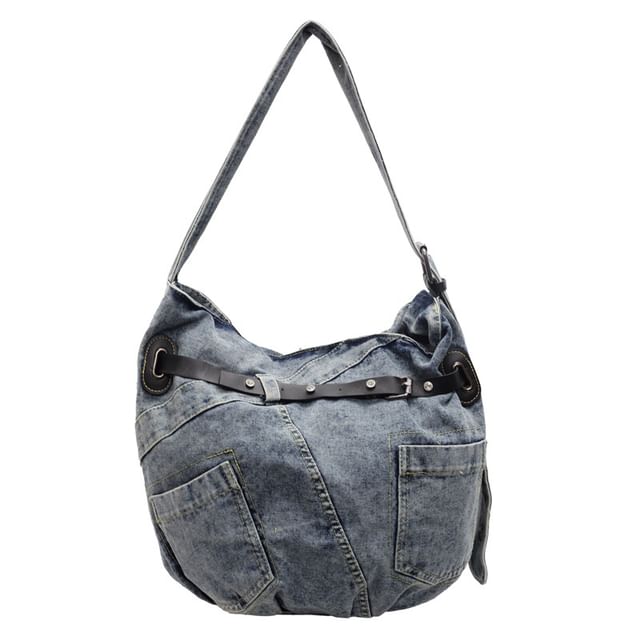 Crossbody Washed Bag Buckled Denim