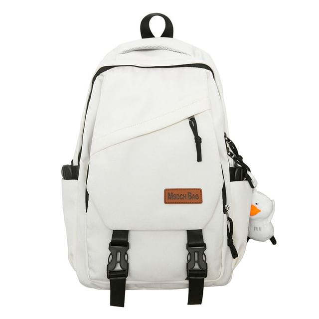 Bag Nylon Set Backpack Laptop Buckled Charm Plain /