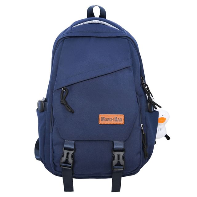 Bag Nylon Set Backpack Laptop Buckled Charm Plain /