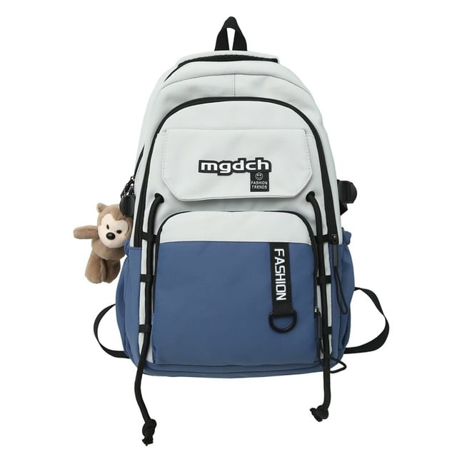 Nylon Tone Bag Lettering Set Laptop Tote Print Backpack Charm / Two