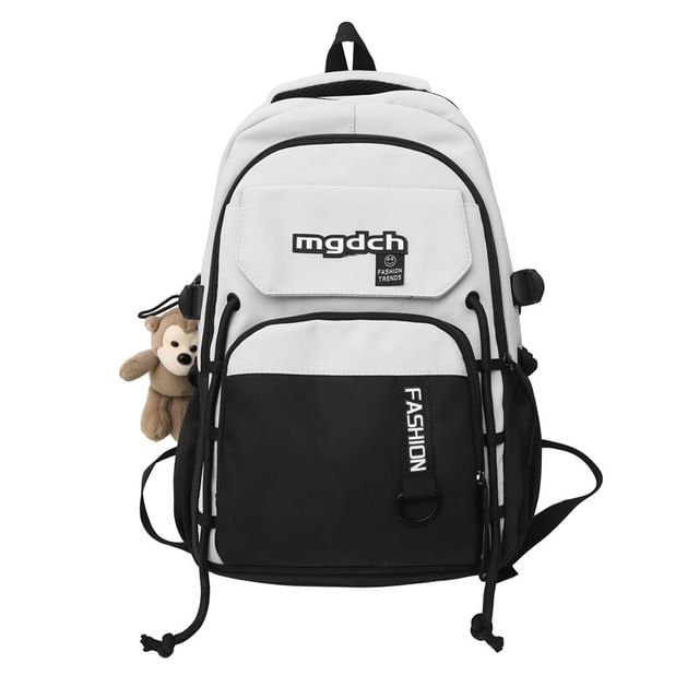 Nylon Tone Bag Lettering Set Laptop Tote Print Backpack Charm / Two