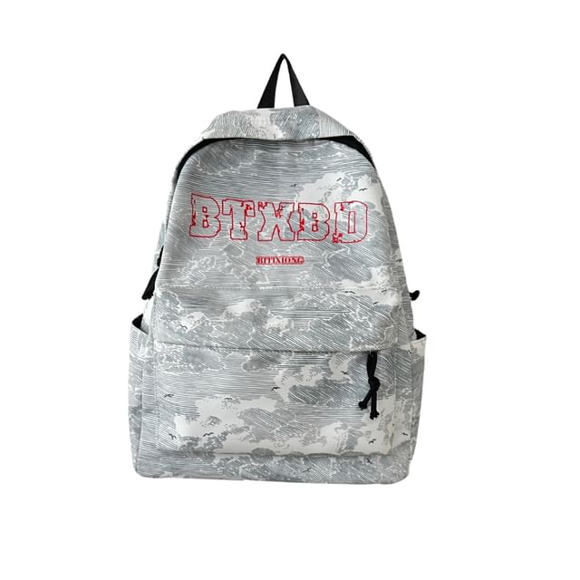 Nylon Backpack Charm Print Set Lettering / Bag Laptop