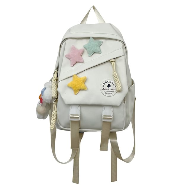 Set Laptop / Lettering Bag Star Backpack Badge Charm Nylon Applique