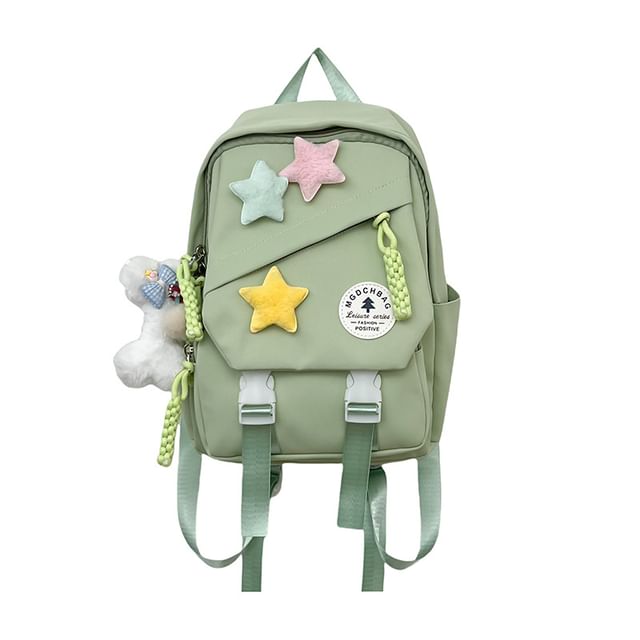 Set Laptop / Lettering Bag Star Backpack Badge Charm Nylon Applique