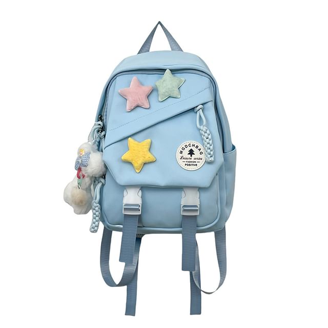 Set Laptop / Lettering Bag Star Backpack Badge Charm Nylon Applique