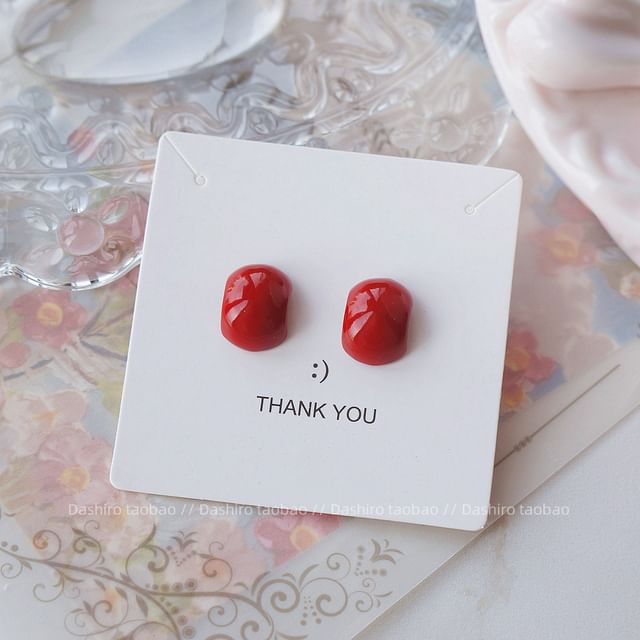 Drop Ear Clip-On Earring Bow Plain Stud /