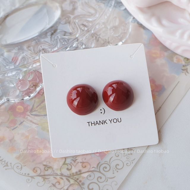 Drop Ear Clip-On Earring Bow Plain Stud /