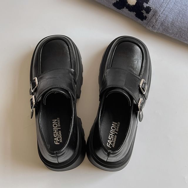 Strap Monk Loafers Platform